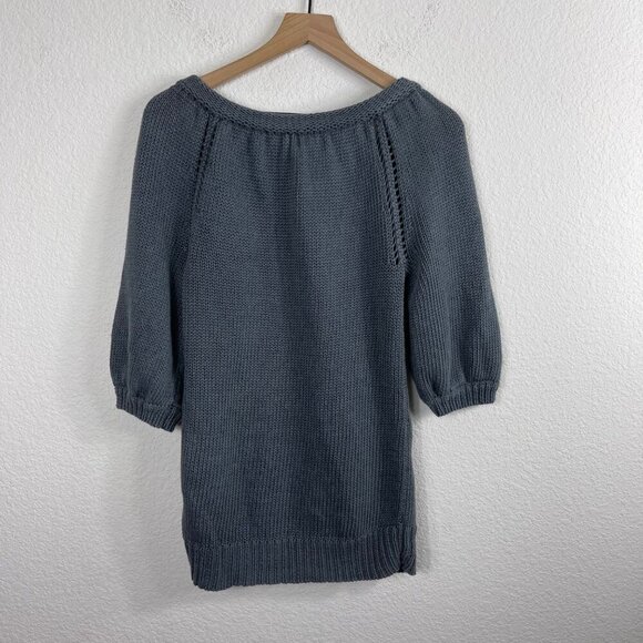 Theory Women’s Jaklyn Marbella Gray Linen Cardigan Sweater – Size Medium - Picture 5 of 6